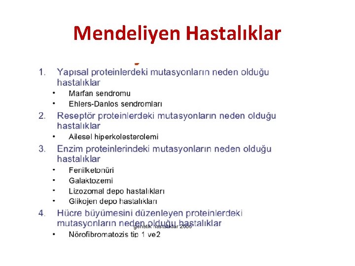 Mendeliyen Hastalıklar 