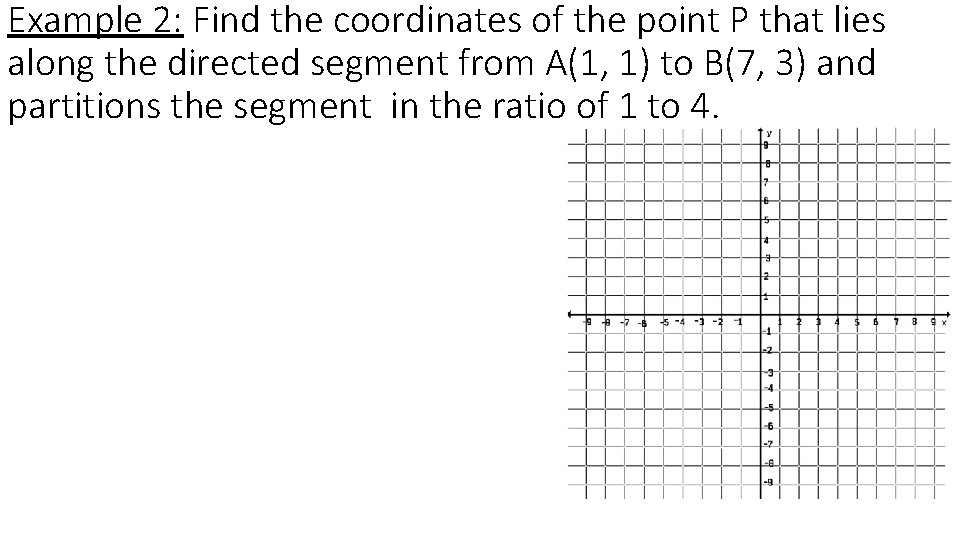Example 2: Find the coordinates of the point P that lies along the directed