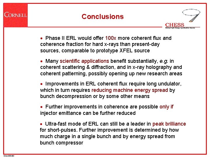 Conclusions · Phase II ERL would offer 100 x more coherent flux and coherence