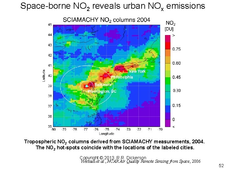 Space-borne NO 2 reveals urban NOx emissions Tropospheric NO 2 columns derived from SCIAMACHY