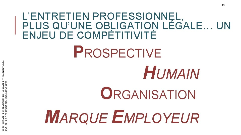 13 APEC - LES ATELIERS PRATIQUES RH : MANAGER EFFICACEMENT AVEC L’ENTRETIEN PROFESSIONNEL- MISE