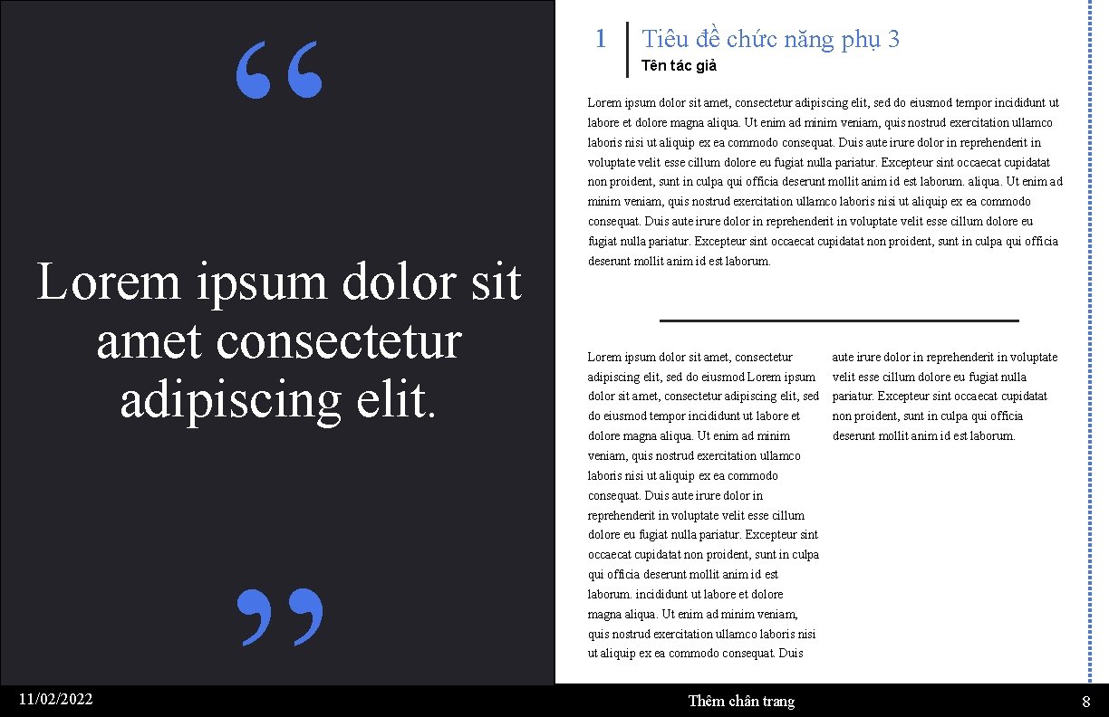 “ Lorem ipsum dolor sit amet consectetur adipiscing elit. “ 11/02/2022 1 Tiêu đề