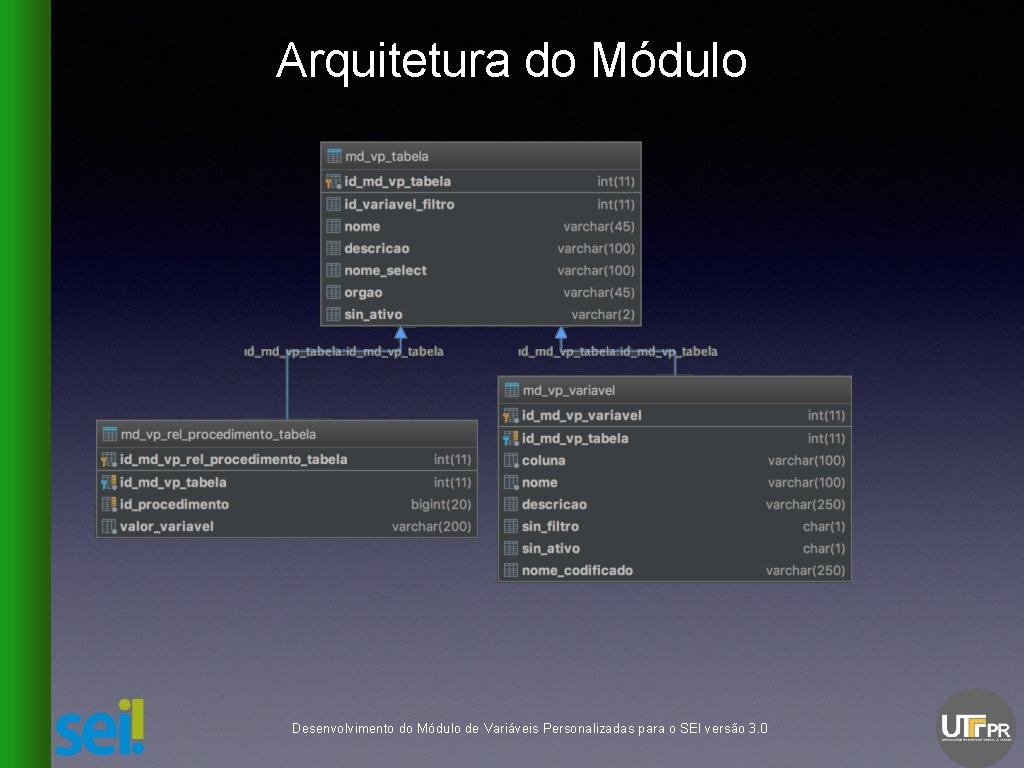 Arquitetura do Módulo Desenvolvimento do Módulo de Variáveis Personalizadas para o SEI versão 3.