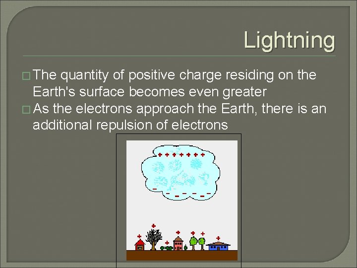 Lightning � The quantity of positive charge residing on the Earth's surface becomes even