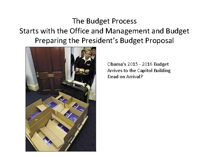 The Budget Process Starts with the Office and Management and Budget Preparing the President’s