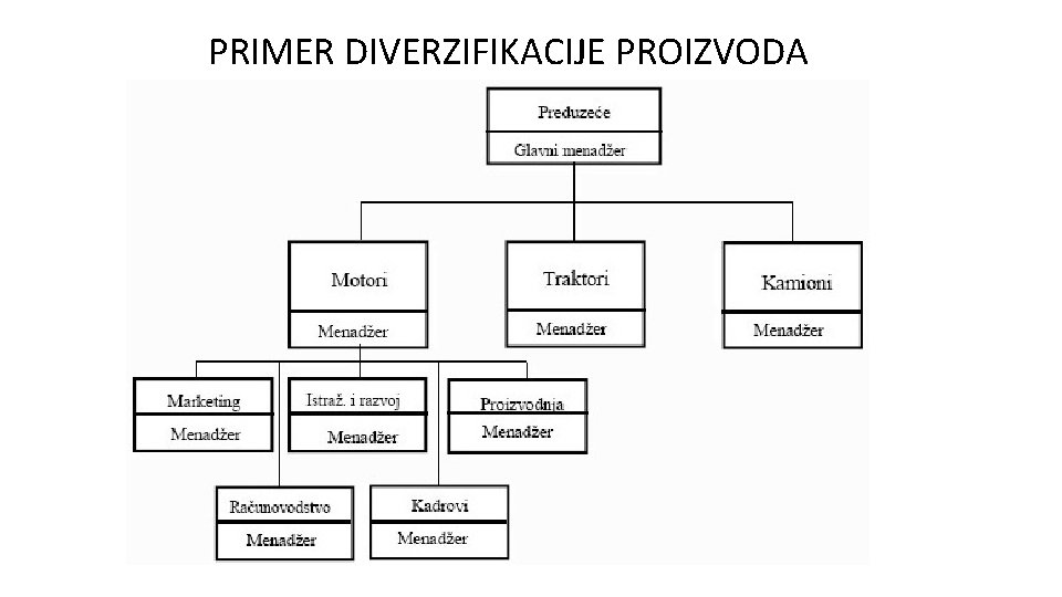 PRIMER DIVERZIFIKACIJE PROIZVODA 