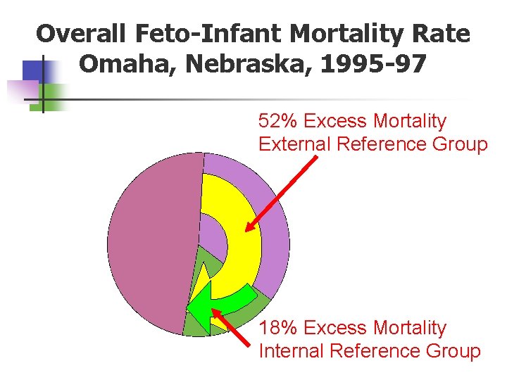 Overall Feto-Infant Mortality Rate Omaha, Nebraska, 1995 -97 52% Excess Mortality External Reference Group