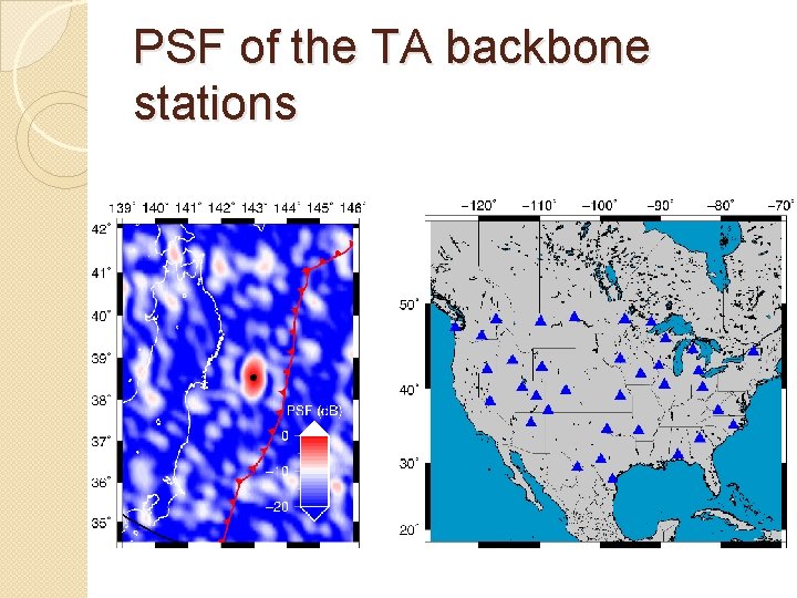 PSF of the TA backbone stations 