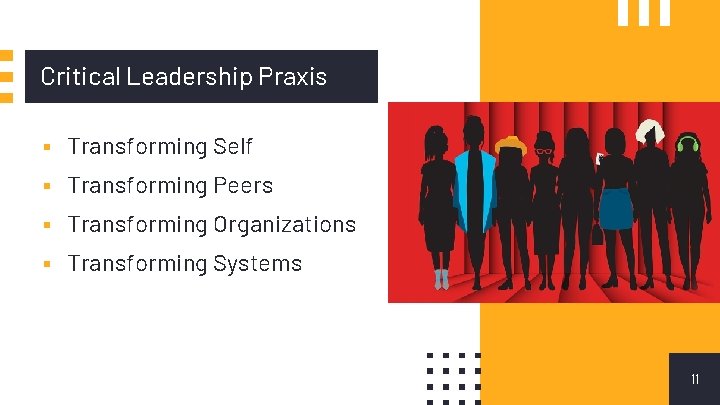Critical Leadership Praxis ▪ Transforming Self ▪ Transforming Peers ▪ Transforming Organizations ▪ Transforming