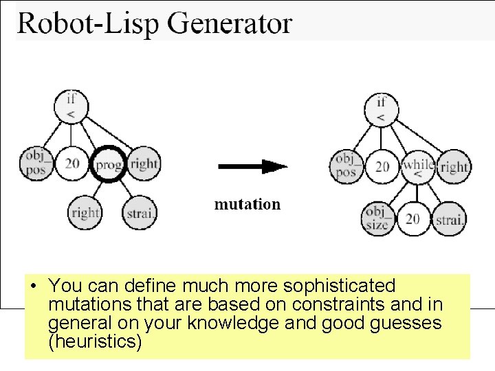  • You can define much more sophisticated mutations that are based on constraints