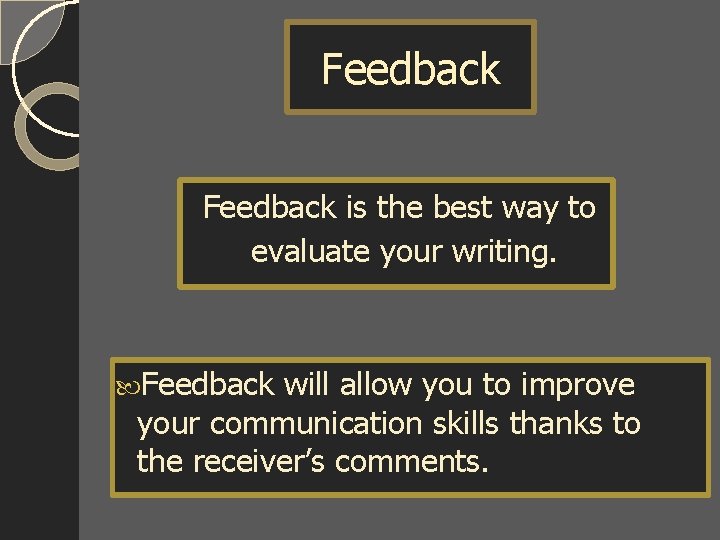 Feedback is the best way to evaluate your writing. Feedback will allow you to