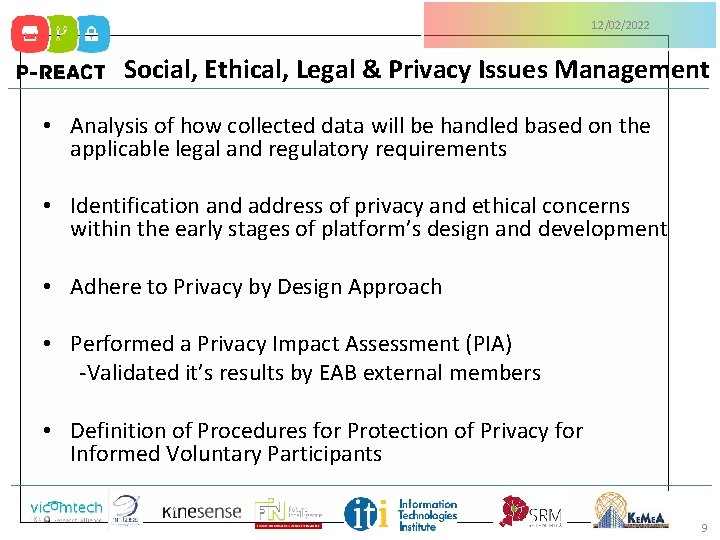 12/02/2022 Social, Ethical, Legal & Privacy Issues Management • Analysis of how collected data