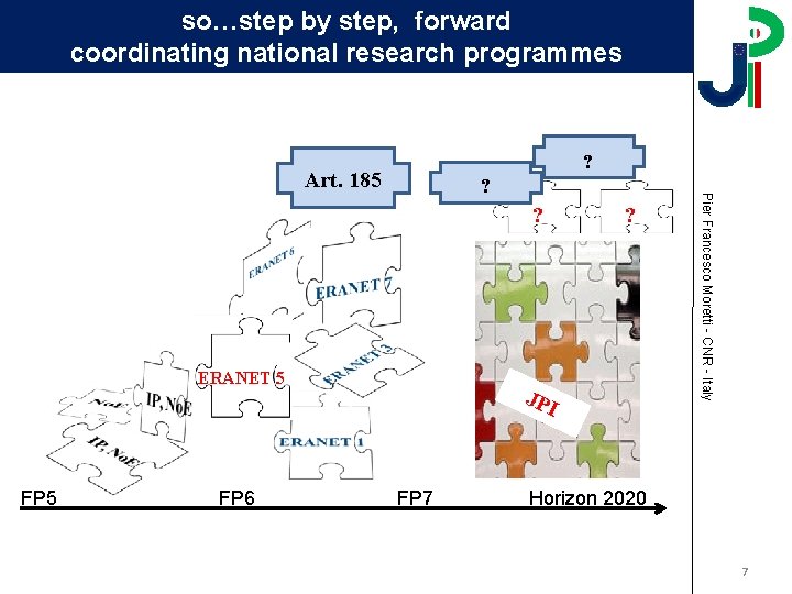 so…step by step, forward coordinating national research programmes ? Art. 185 ? ERANET 5 so…step by step, forward coordinating national research programmes ? Art. 185 ? ERANET 5