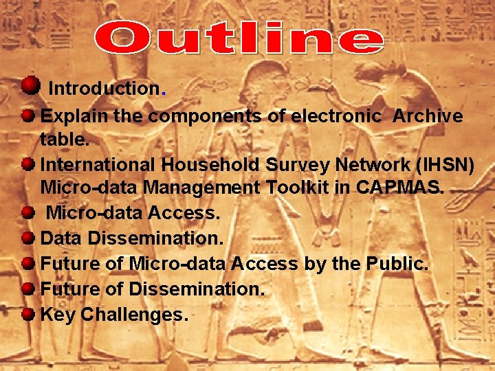 Introduction. Explain the components of electronic Archive table. International Household Survey Network (IHSN) Micro-data