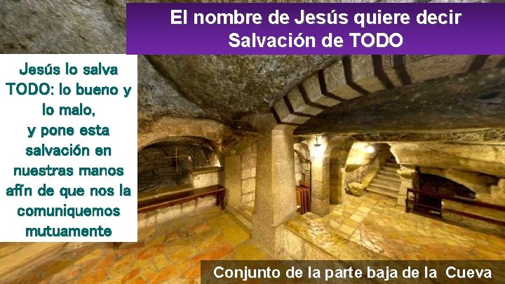 El nombre de Jesús quiere decir Salvación de TODO Jesús lo salva TODO: lo