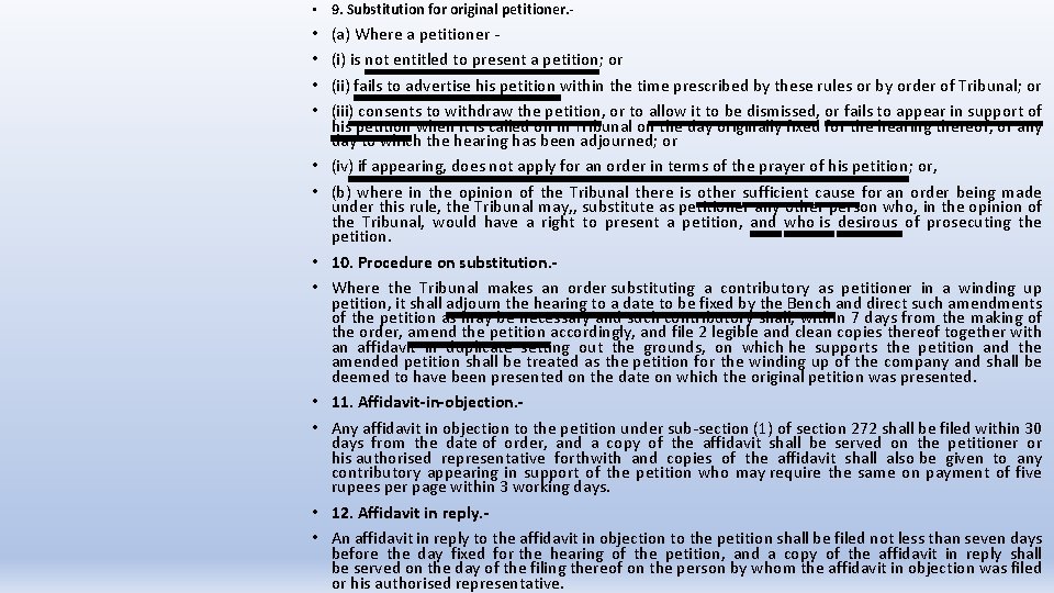 • 9. Substitution for original petitioner. - • • • (a) Where a
