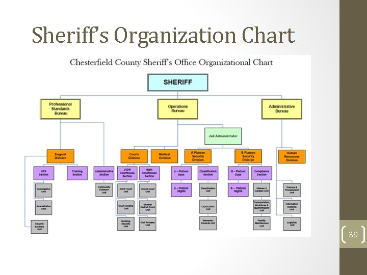 Sheriff’s Organization Chart 39 