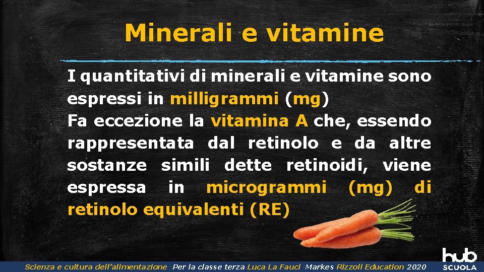 Minerali e vitamine I quantitativi di minerali e vitamine sono espressi in milligrammi (mg)