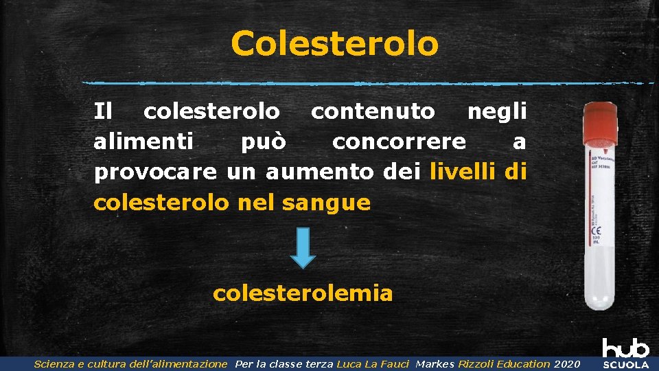 Colesterolo Il colesterolo contenuto negli alimenti può concorrere a provocare un aumento dei livelli