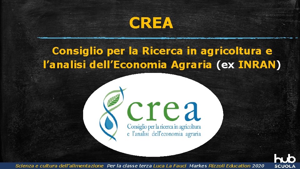 CREA Consiglio per la Ricerca in agricoltura e l’analisi dell’Economia Agraria (ex INRAN) Scienza