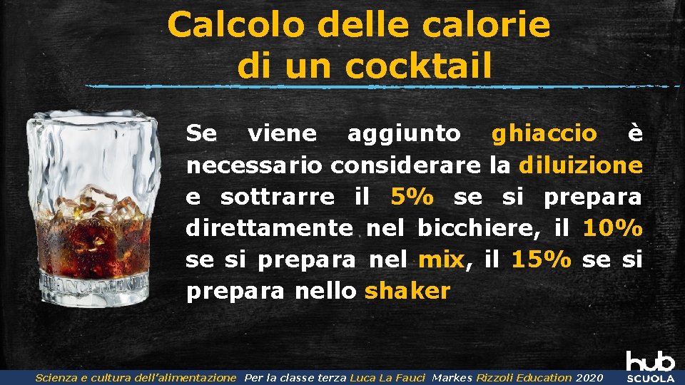 Calcolo delle calorie di un cocktail Se viene aggiunto ghiaccio è necessario considerare la