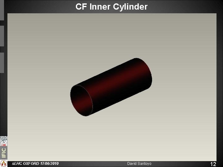 CF Inner Cylinder 8 support bars constrain disks Apertures on Outer cylinder to permit