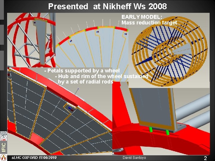 Presented at Nikheff Ws 2008 EARLY MODEL: Mass reduction target - Petals supported by