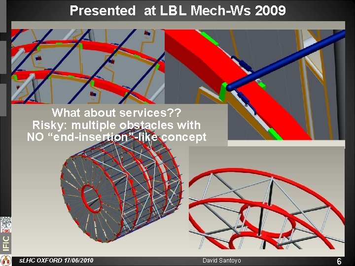 Presented at LBL Mech-Ws 2009 What about services? ? Risky: multiple obstacles with NO