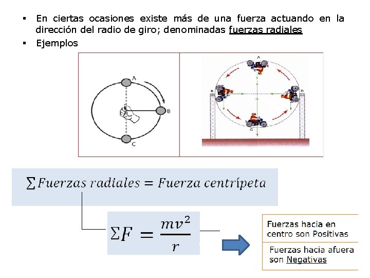 § § En ciertas ocasiones existe más de una fuerza actuando en la dirección