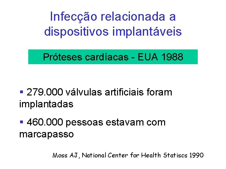 Infecção relacionada a dispositivos implantáveis Próteses cardíacas - EUA 1988 § 279. 000 válvulas