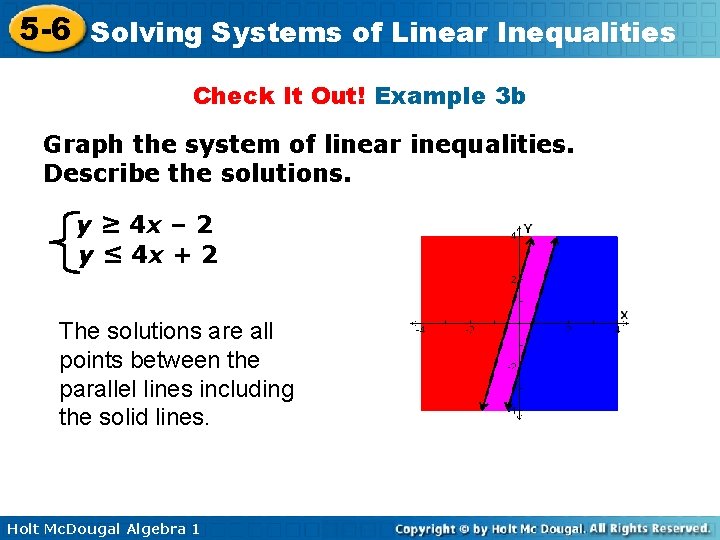 5 -6 Solving Systems of Linear Inequalities Check It Out! Example 3 b Graph