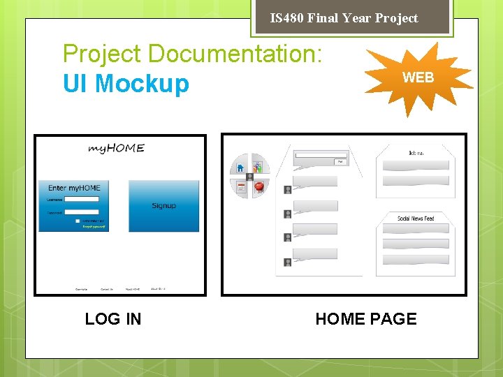 IS 480 Final Year Project Documentation: UI Mockup LOG IN WEB HOME PAGE 