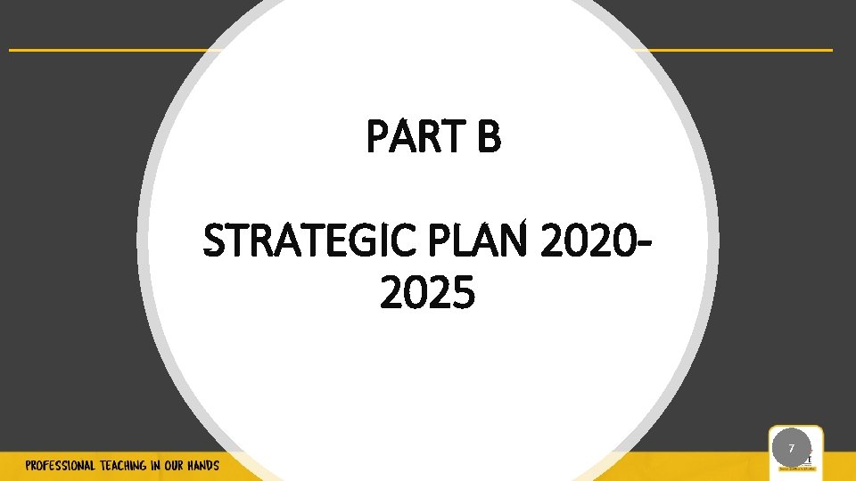 PART B STRATEGIC PLAN 20202025 Professional Teaching Standards - DRAFT FOR CONSULTATION WITH TEACHERS