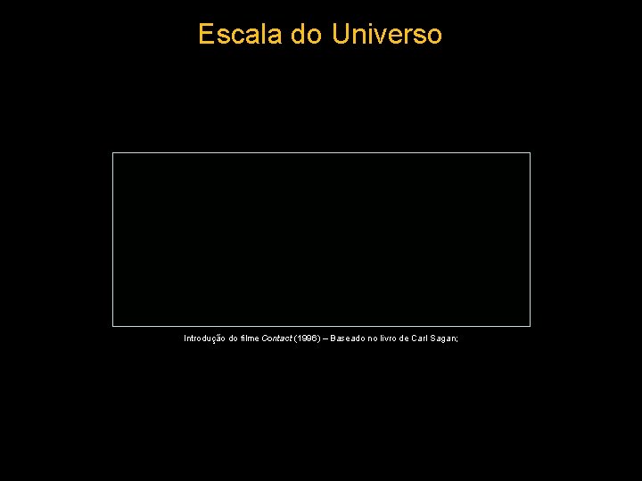 Escala do Universo Introdução do filme Contact (1996) – Baseado no livro de Carl