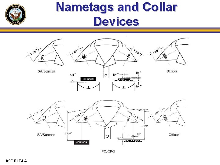 Nametags and Collar Devices A 9 E BLT-LA 