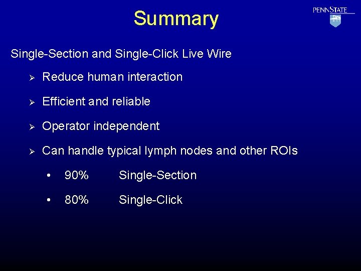 Summary Single-Section and Single-Click Live Wire Ø Reduce human interaction Ø Efficient and reliable
