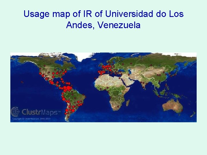 Usage map of IR of Universidad do Los Andes, Venezuela 