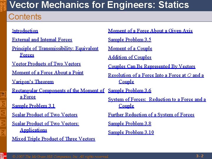 Eighth Edition Vector Mechanics for Engineers: Statics Contents Introduction Moment of a Force About