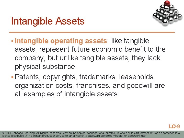 Intangible Assets § Intangible operating assets, like tangible assets, represent future economic benefit to