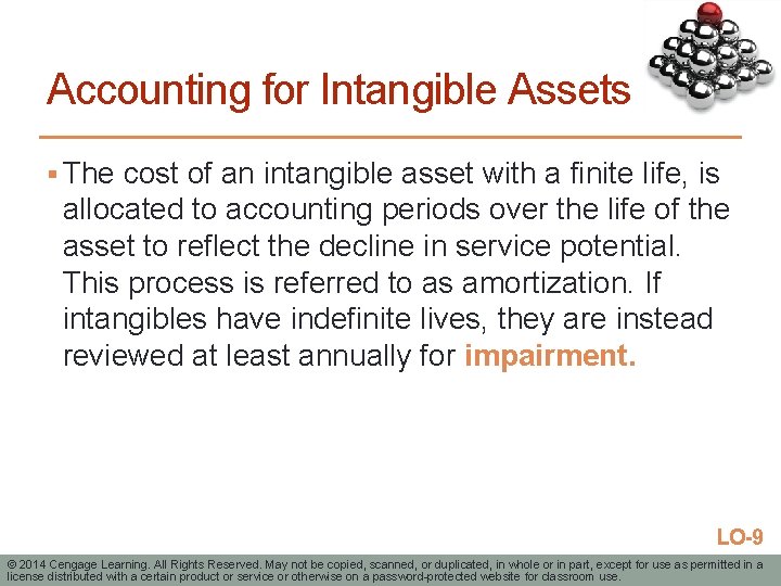 Accounting for Intangible Assets § The cost of an intangible asset with a finite