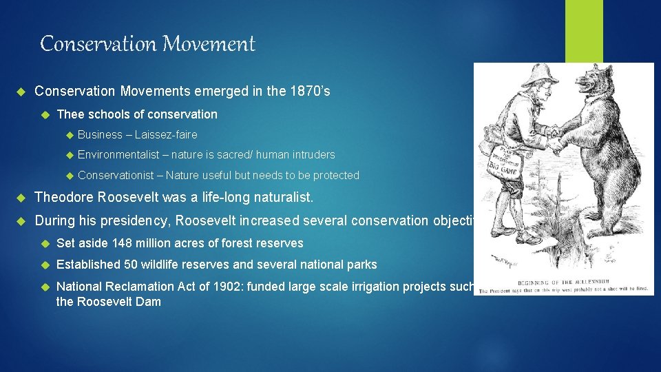 Conservation Movement Conservation Movements emerged in the 1870’s Thee schools of conservation Business – Conservation Movement Conservation Movements emerged in the 1870’s Thee schools of conservation Business –
