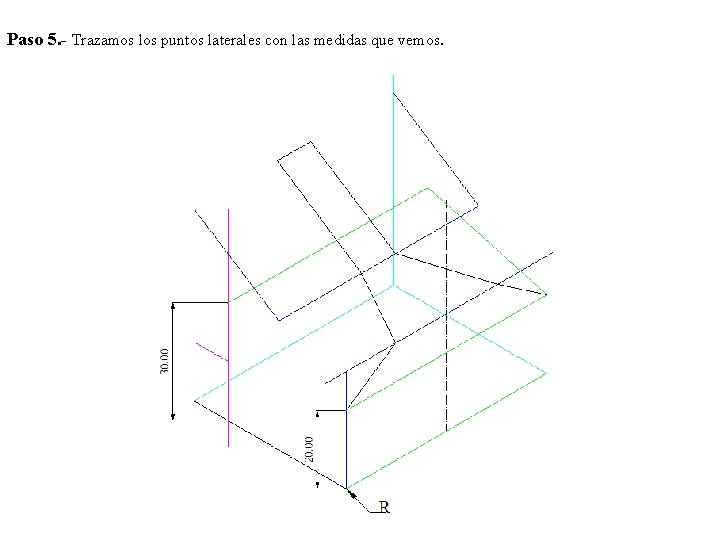 Paso 5. - Trazamos los puntos laterales con las medidas que vemos. 