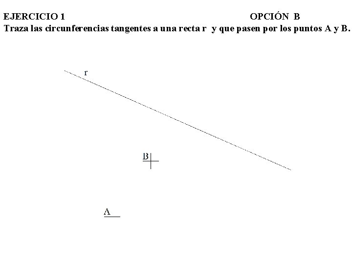 EJERCICIO 1 OPCIÓN B Traza las circunferencias tangentes a una recta r y que