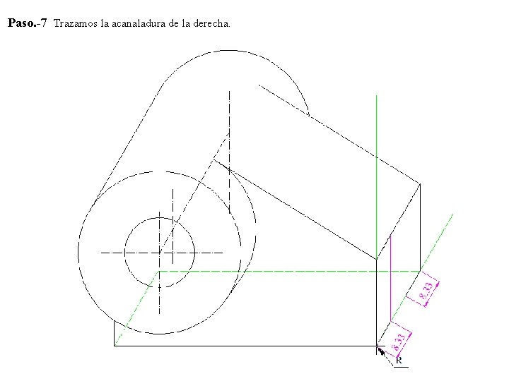 Paso. -7 Trazamos la acanaladura de la derecha. 