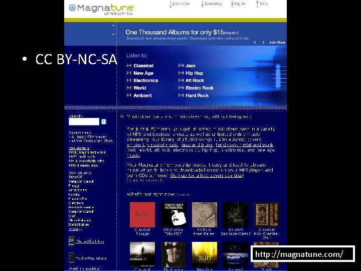  • CC BY-NC-SA http: //magnatune. com/ 