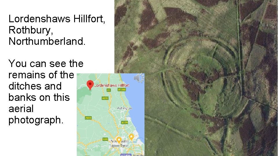 Lordenshaws Hillfort, Rothbury, Northumberland. You can see the remains of the ditches and banks