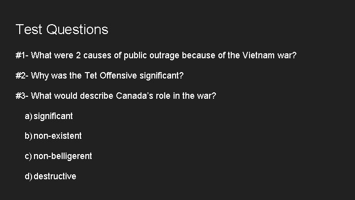 Test Questions #1 - What were 2 causes of public outrage because of the
