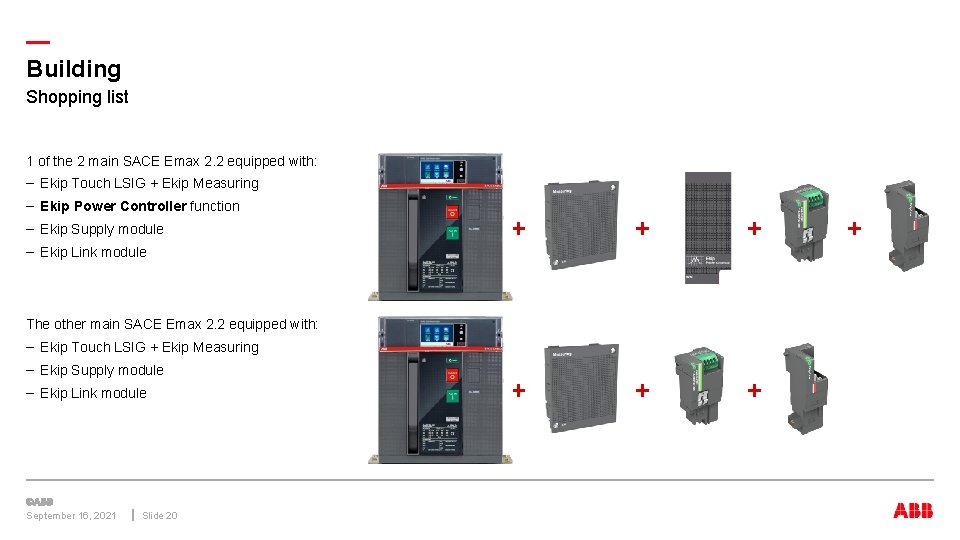 — Building Shopping list 1 of the 2 main SACE Emax 2. 2 equipped