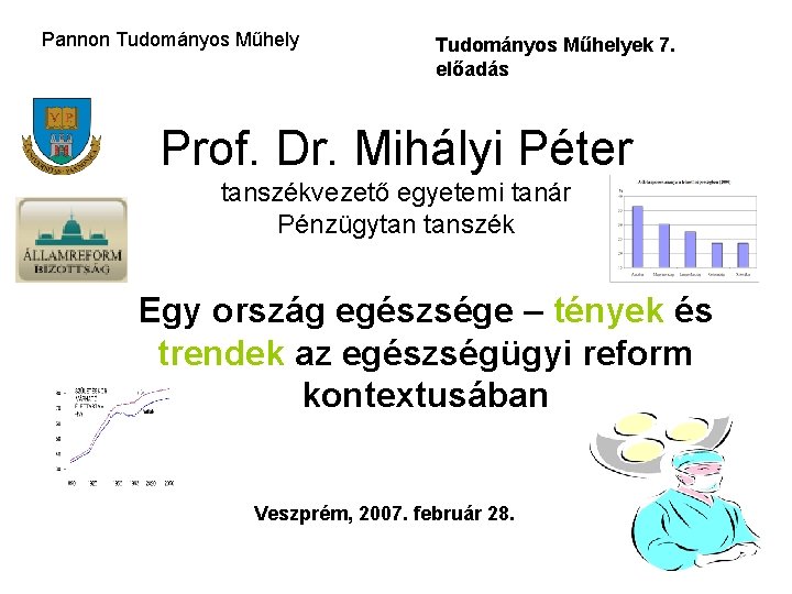 Pannon Tudományos Műhelyek 7. előadás Prof. Dr. Mihályi Péter tanszékvezető egyetemi tanár Pénzügytan tanszék