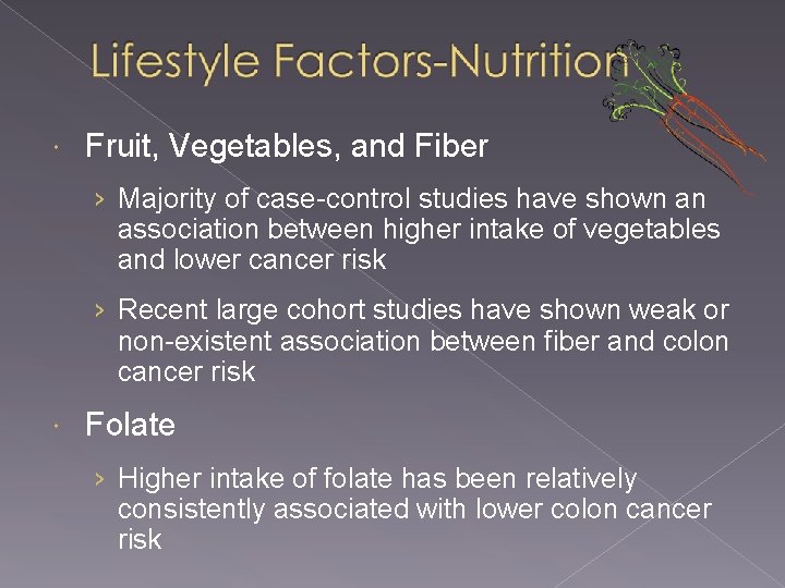  Fruit, Vegetables, and Fiber › Majority of case-control studies have shown an association